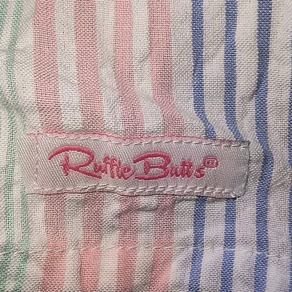 Ruffle Butts Smocked Maxi Dress Women's Sz M Multicolor Striped Tiered Ruffled - Picture 7 of 16